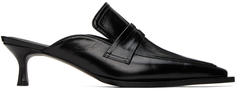 Черные туфли на каблуке с эффектом морщин DRAE