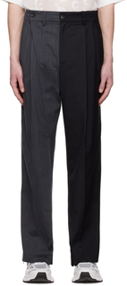 Эксклюзивные черные и серые брюки SSENSE Feng Chen Wang