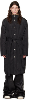 Черное пальто с поясом Han Kjobenhavn