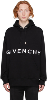 Черный худи с вышитым логотипом Givenchy