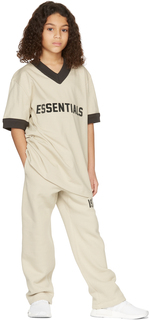 Детская бежевая футболка с v-образным вырезом Essentials