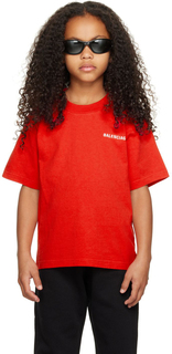 Детская красная винтажная футболка Balenciaga Kids