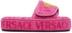 Розовые тапочки на платформе Medusa Versace Underwear