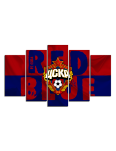 Пятимодульная картина "RED-BLUE CSKA" (150x90 см) ПФК ЦСКА