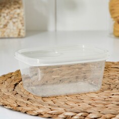 Контейнер пищевой доляна, 500 мл, 13×10×5,5 см, прямоугольный, прозрачный