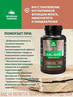 Концентрат ежовик гребенчатый премиум для мозговой активности, ноотроп, для иммунитета, для пищеварения, 60 капсул, алтайские традиции Простые решения