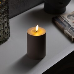 Светодиодная свеча бежевая, 7 × 13 × 7 см, пластик, батарейки аах2 (не в комплекте), свечение теплое белое Luazon Lighting