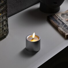 Светодиодная свеча серебристая, 6 × 8 × 6 см, пластик, батарейки ааах2 (не в комплекте), свечение теплое белое Luazon Lighting