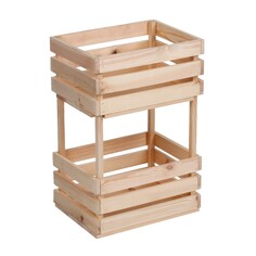 Ящик для овощей, 30 × 40 × 60 см, деревянный, двухуровневый Greengo