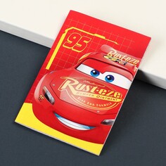Блокнот а7, на скрепке, 16 листов, в клетку, тачки Disney