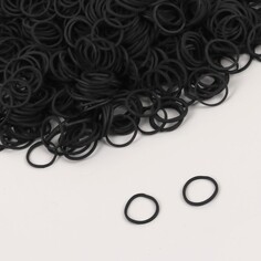 Силиконовые резинки для волос, набор, d = 1,5 см, 100 гр, цвет черный Queen Fair