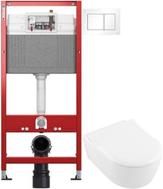 Комплект подвесной унитаз Villeroy & Boch Avento 5656RS01 + система инсталляции Tece 9400413