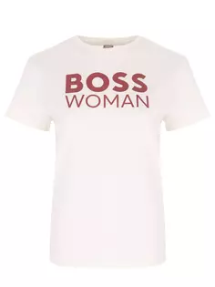 Футболка хлопковая с принтом Boss