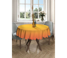 Товары для праздника JoyArty Круглая скатерть на кухонный и праздничный стол Оранжевое переливание 150x150 см