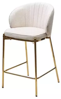 Полубарный стул WENDY TRF-11 светло-бежевый, ткань/золотой каркас (H=65) Bravo