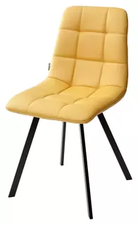 Стул CHILLI SQUARE HK017-19 глубокий жёлтый, PU / чёрный каркас Bravo