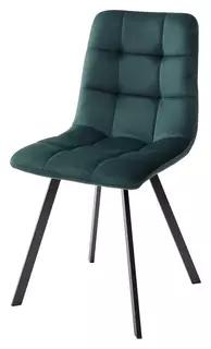 Стул CHILLI SQUARE BLUVEL-78 GREEN, велюр / чёрный каркас Bravo