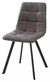 Стул CHILLI SQUARE RU-07 серая сталь, PU / чёрный каркас Bravo