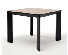 Обеденный стол из HPL 90 Венето дуб, каркас черный 4sis