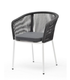 Плетеный стул из роупа Марсель серый, белый каркас 4sis