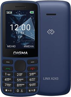 Мобильный телефон Digma A243 Linx 32Mb темно-синий моноблок