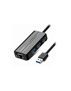 Адаптер сетевой UGREEN 20265 USB 3.0 Hub with Gigabit Ethernet Adapter Black
