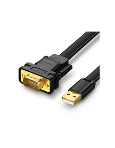 Кабель UGREEN CR107 (20218) USB 2.0 to DB9 RS-232 Adapter Flat Cable. 2м. черный