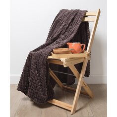 Плед евростандарт, 200х240 см, велсофт жаккард, 100% полиэстер, Silvano, Монако Квадраты, кофейный, SQF-200-6