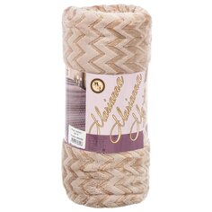 Плед евростандарт, 200х220 см, микрофибра, 100% полиэстер, Marianna, Карат, бежевый, арт.5