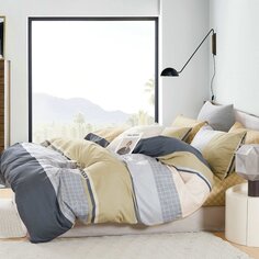 Постельное белье 2-спальное, простыня 215х240 см, 2 наволочки 70х70 см, пододеяльник 175х215 см, Бояртекс, сатин, коллекция Luxor, МК 19 А/В (К)