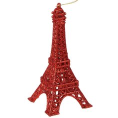 Елочное украшение Эйфелева башня, красное, 16.5х7.5 см, SYYKLA-182111 CS