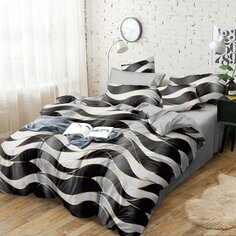 Постельное белье 2-спальное, простыня 200х220 см, 2 наволочки 70х70 см, пододеяльник 175х215 см, Cleo, поплин, коллекция Pure Cotton, Оригинальное 20/312-PC/CL