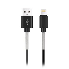 Кабель USB, AVS, IP-561S, Apple Lightning, 1 м, USB 2.0, усиленный, в пакете, черный, A40285S