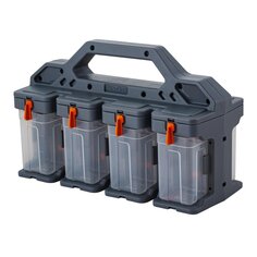 Ящик-органайзер для инструментов, 31х19.8х15 см, пластик, Blocker, Expert, 8 модулей, серо-свинцовый, оранжевый, BR39491202