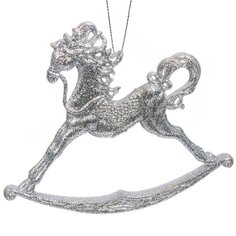 Елочное украшение Лошадка, серебро, 14х12 см, полимер, SYYKLA-182115