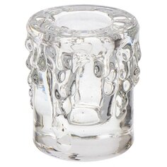 Подсвечник декоративный стекло, 1 свеча, 5х6 см, Восковые капли, Y6-6507