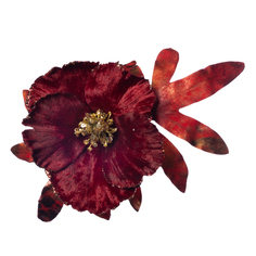 Цветок тропический Goodwill на клипсе бордо 10 см