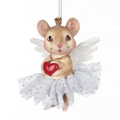 Игрушка елочная Goodwill мышка-ангел с сердцем 9 см