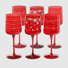 Набор бокалов Mercury Tableware Elegant red star 320 мл 6 шт