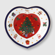Блюдо Porcelana Bogucice Red Christmas сердце 20 см