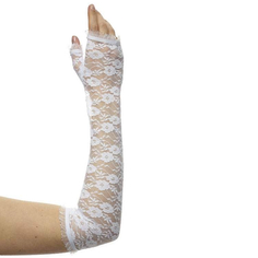 Перчатки China Elecal International без пальцев из кружева белые