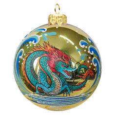 Шары елочные одиночные шар 100мм Символ года Китайский дракон стекло в асс-те Не указана
