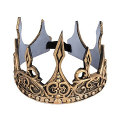 Ободки, обручи, рожки карнавальные корона MAXIJOY Королевская 19см старое золото