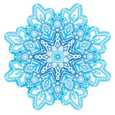 Игрушки елочные одиночные подвеска Снежинка 8см стекло голубой