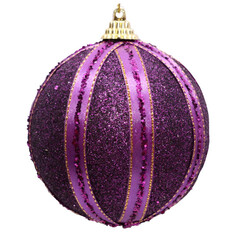 Шары елочные одиночные шар MAXIJOY Фиолетовые блестки 80мм пенопласт