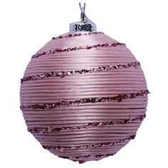 Шары елочные одиночные шар MAXIJOY 80мм блестки пенопласт розовый