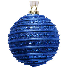 Шары елочные одиночные шар MAXIJOY Синие линии 80мм пенопласт синий