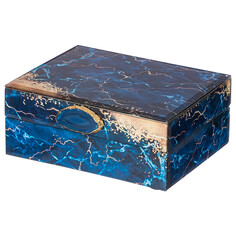 Шкатулки шкатулка LEFARD 16х12,5х6,5см мдф, стекло темно-синий