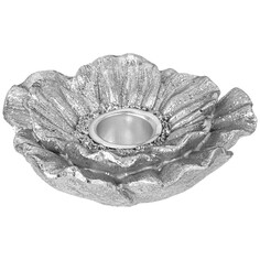 Подсвечники и наборы подсвечник LEFARD Flower 10,3х10х4см цветок полистоун серебряный