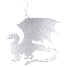Игрушки елочные одиночные подвеска Символ года Волшебный дракон 10х15см акрил
